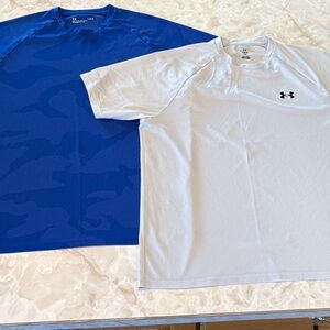 Mens Under Armour Blue and Light Grey Short Sleeve Duo